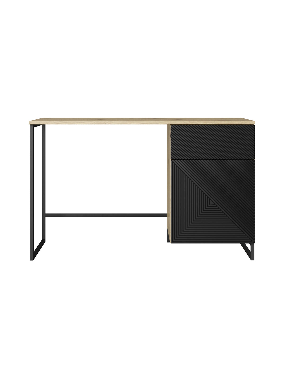 birou de scris Asha 120 cm cu sertar - artisan / negru mat / negru stelaz
