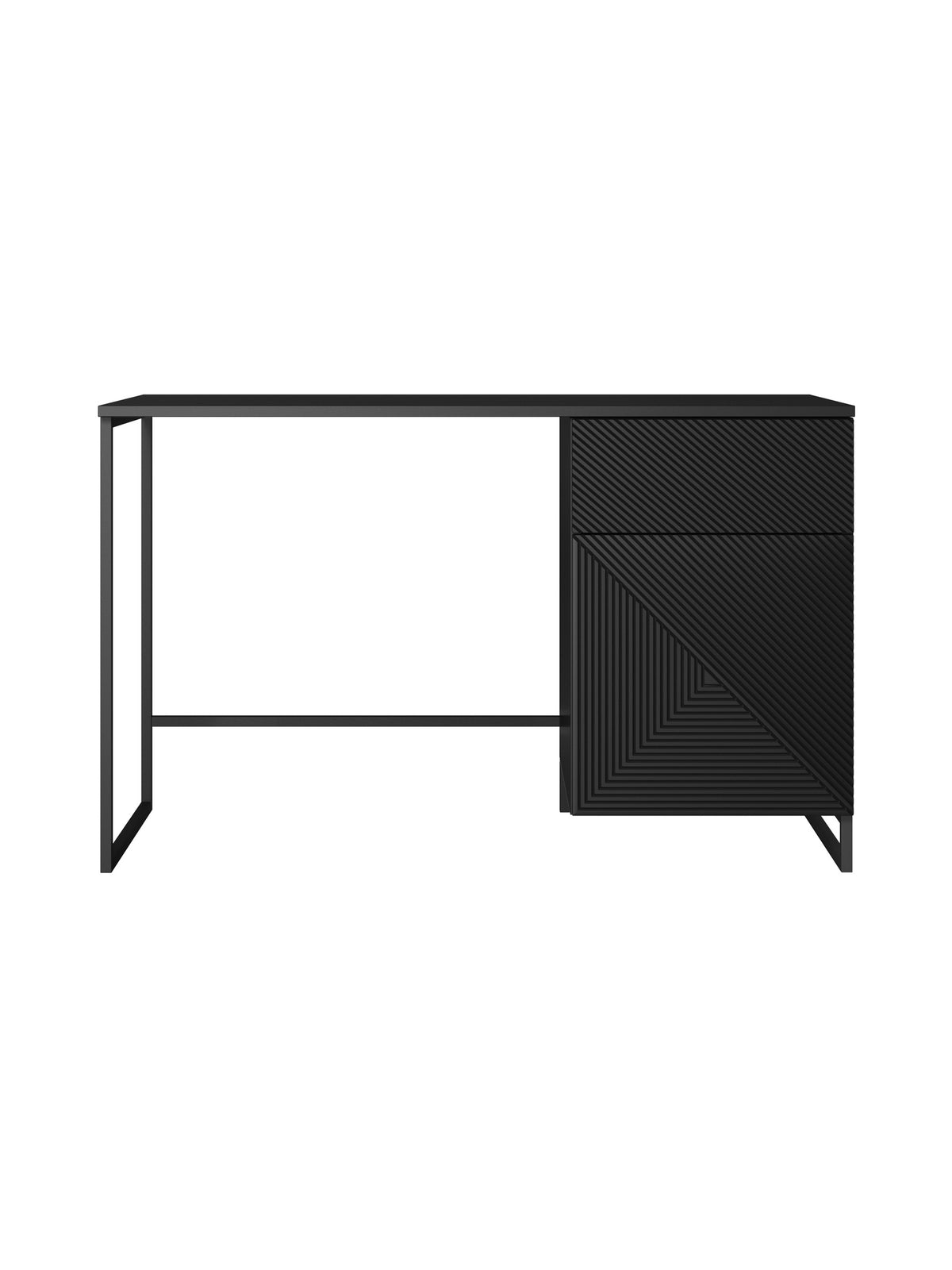 birou de scris Asha 120 cm cu sertar - negru mat / negru stelaz