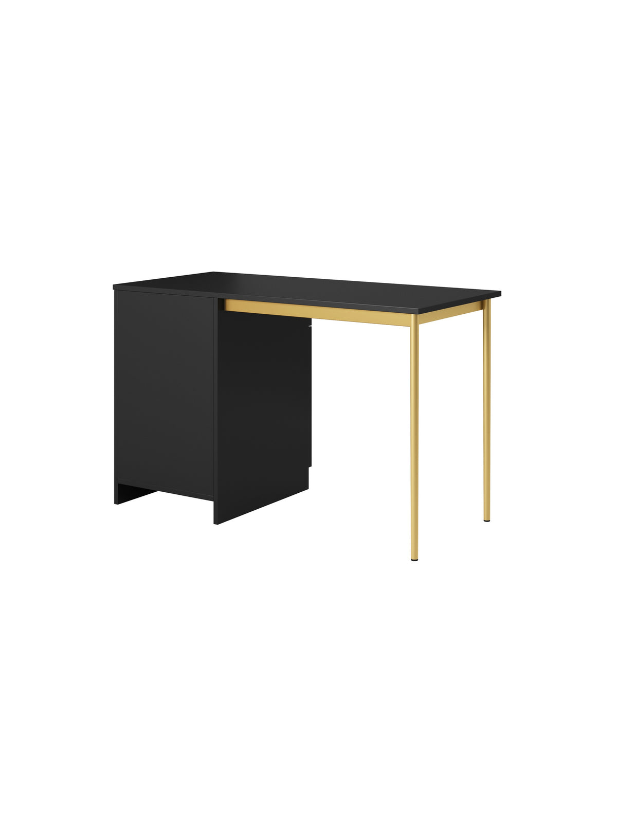 birou de scris Nicole 120 cm z szuflada - negru mat / picioare aurii
