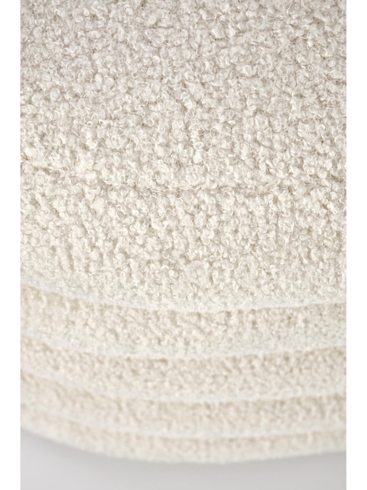 Taburet tapițat Nerossa 105 cm crem boucle cu textură vizibilă a materialului