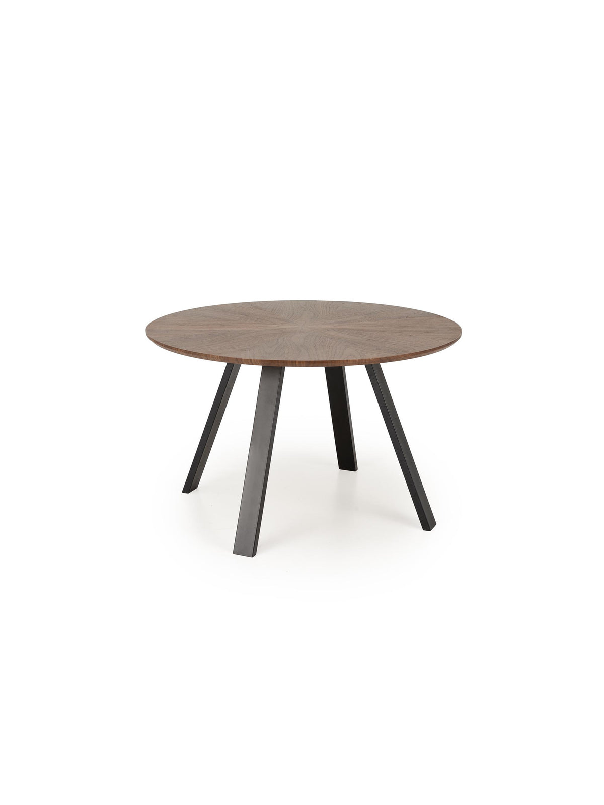 Masă rotundă Vexo 120 cm nuc cu picioare negre