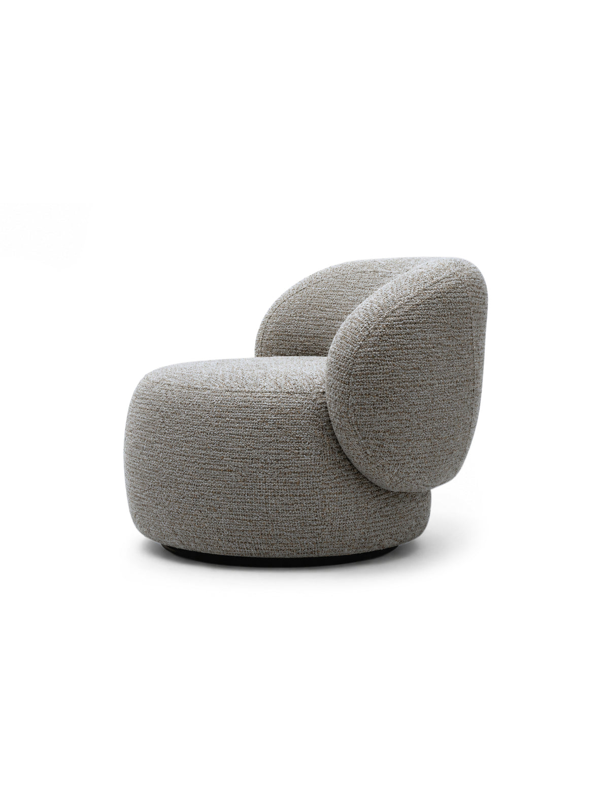 Fotoliu relaxare rotativ Calmi țesătură gris szenil cu spătar rotunjit modern