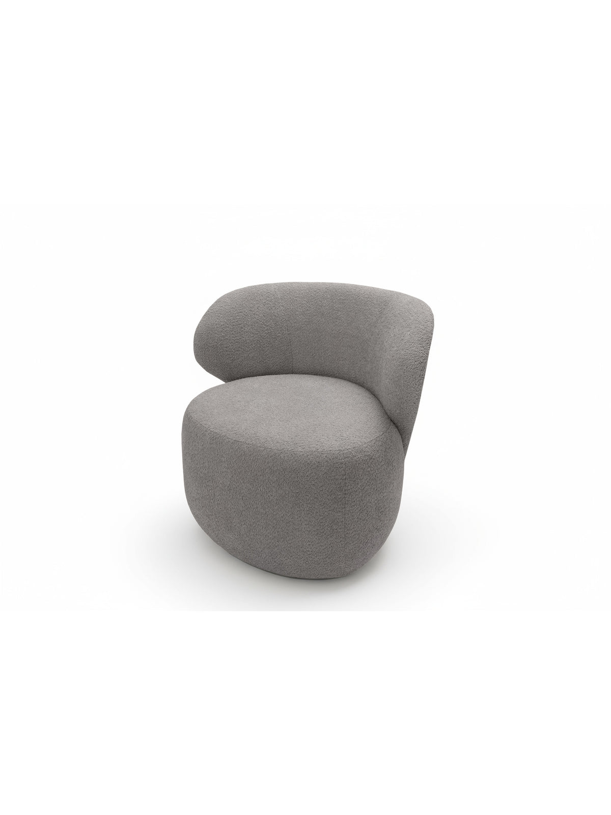 Fotoliu de relaxare Cocoon gri din material boucle Catch Me 24, vedere laterală
