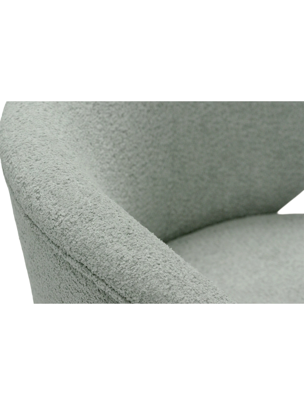 Fotoliu Cocoon verde boucle Catch Me 13, detaliu cotieră