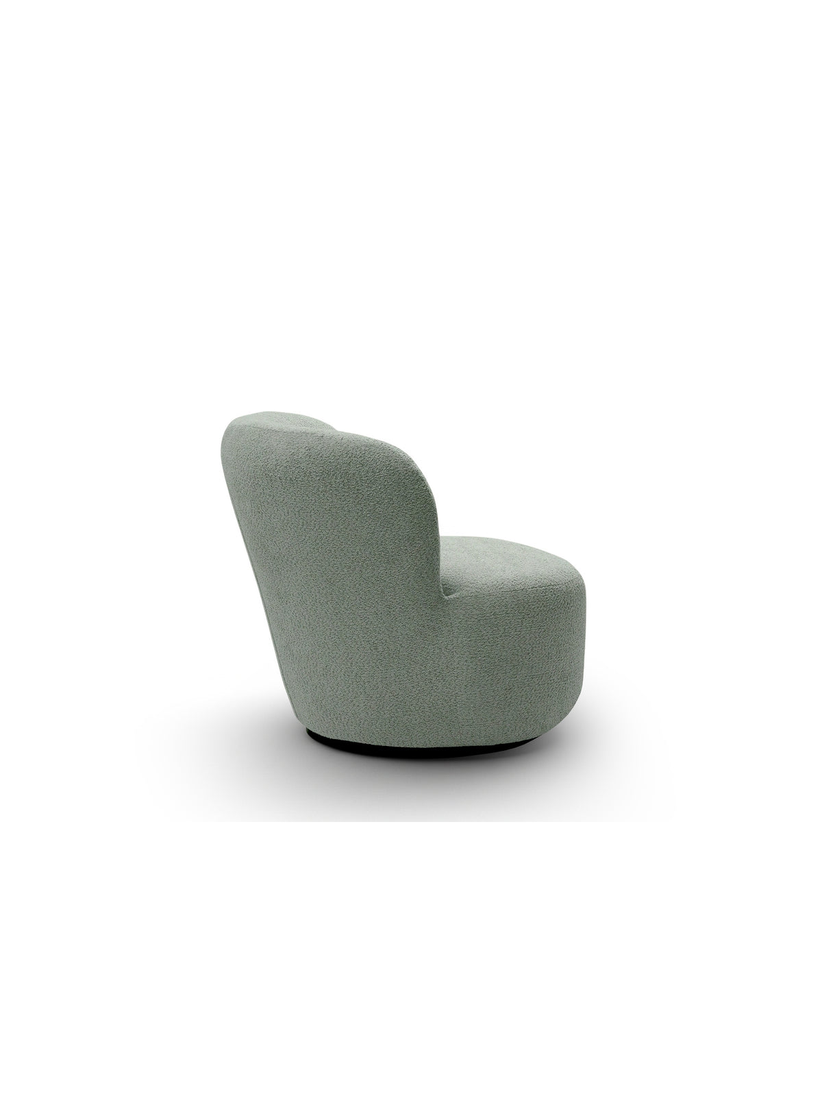 Fotoliu de relaxare rotativ Hygga în material boucle verde Catch Me 13, vedere laterală