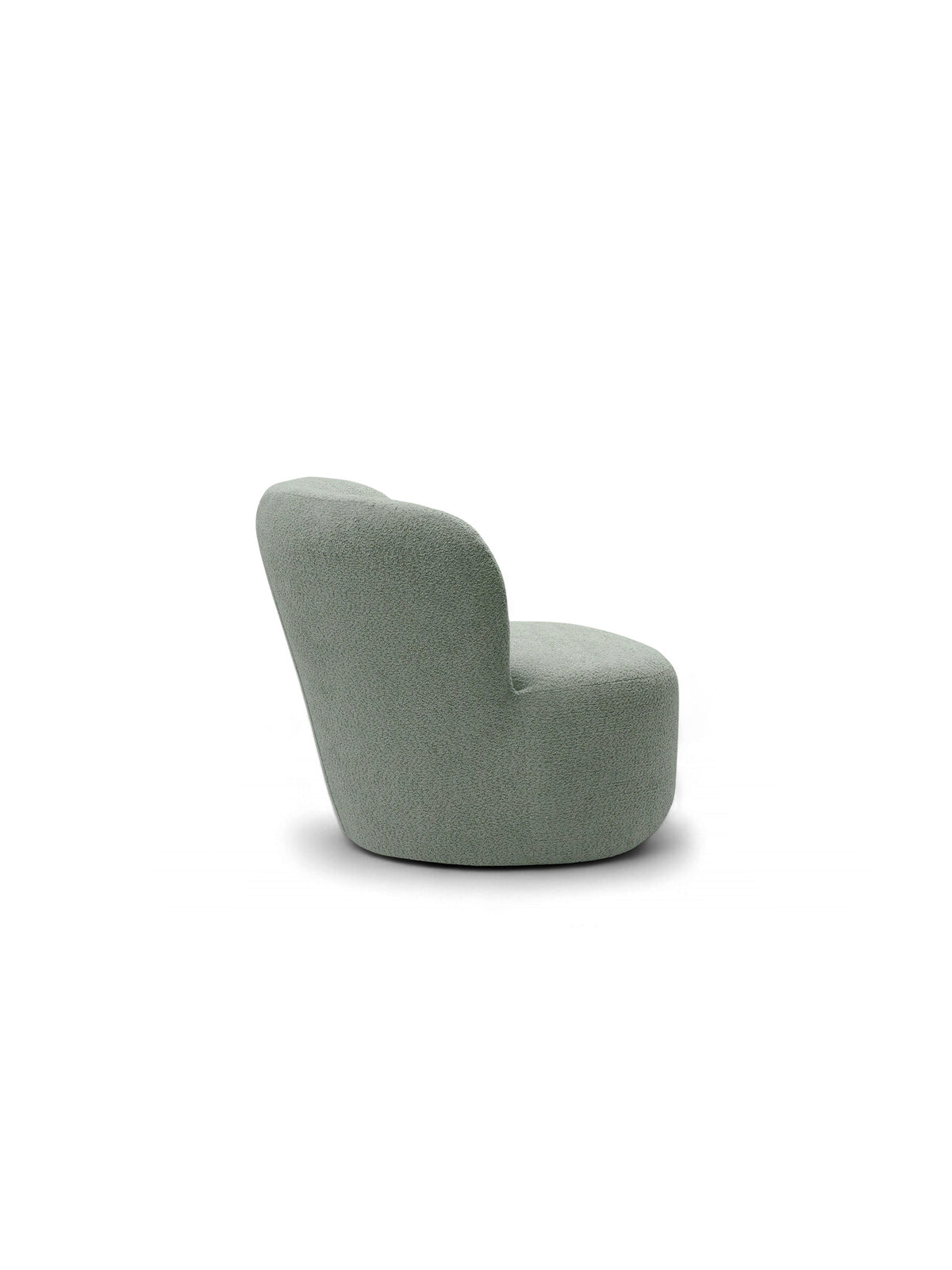 Fotoliu de relaxare Hygga din material bouclé verde, vedere laterală
