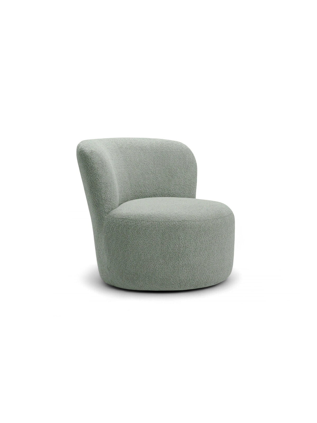 Fotoliu confortabil Hygga verde boucle Catch Me 13 cu formă rotunjită, vedere laterală