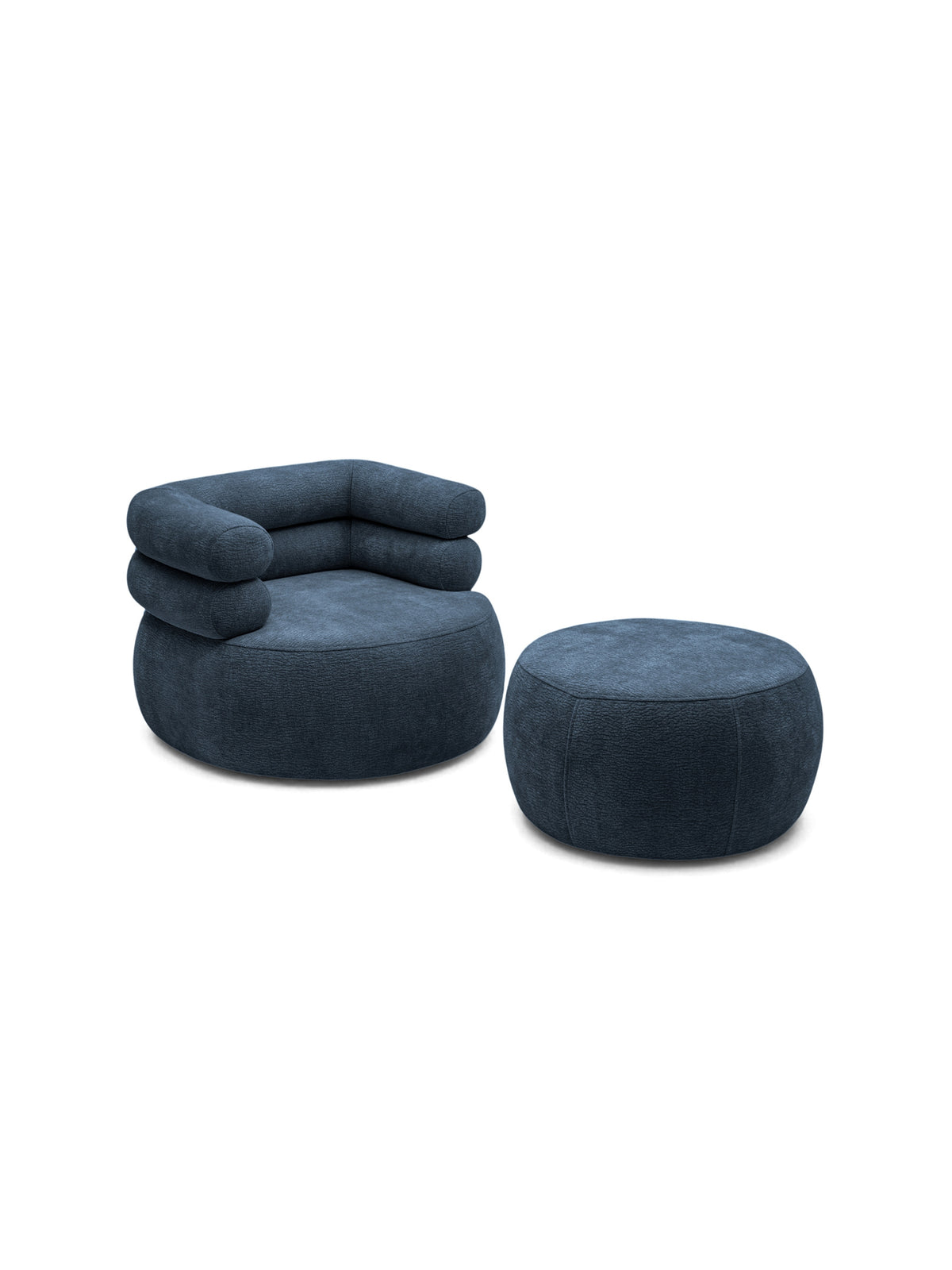 Fotoliu relax Melos rotativ cu suport pentru picioare, tapițerie szenil Dress Me 06 albastru închis