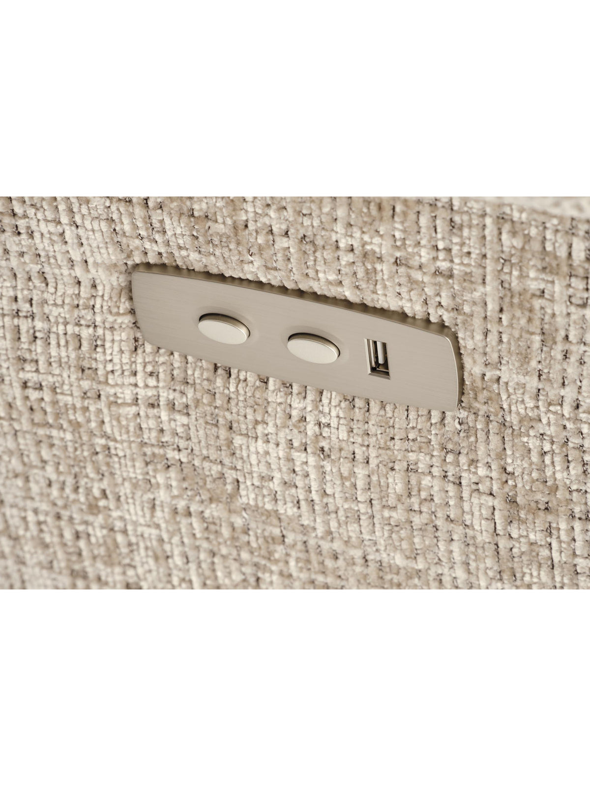 Panoul de control al fotoliului relax electric Muranio din nuanță bej cu împletitură