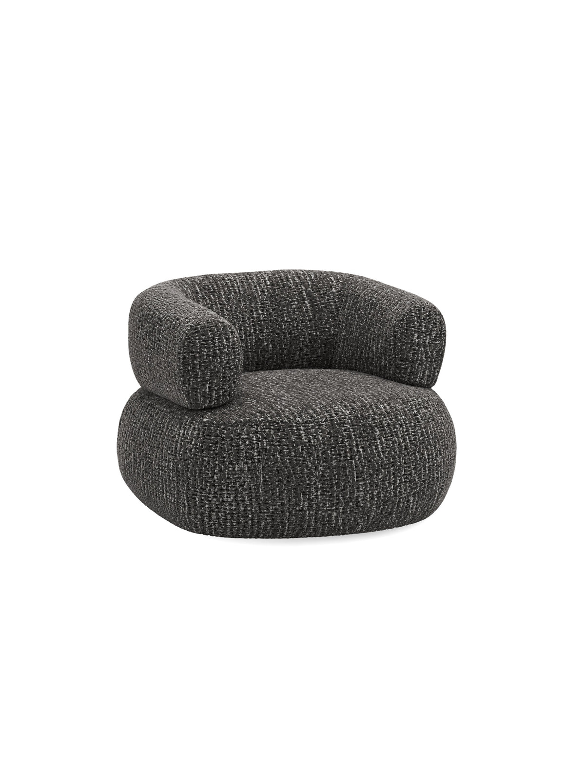 Fotoliu de relaxare rotativ Noola cu material textil gri Rimba 11, vedere frontală