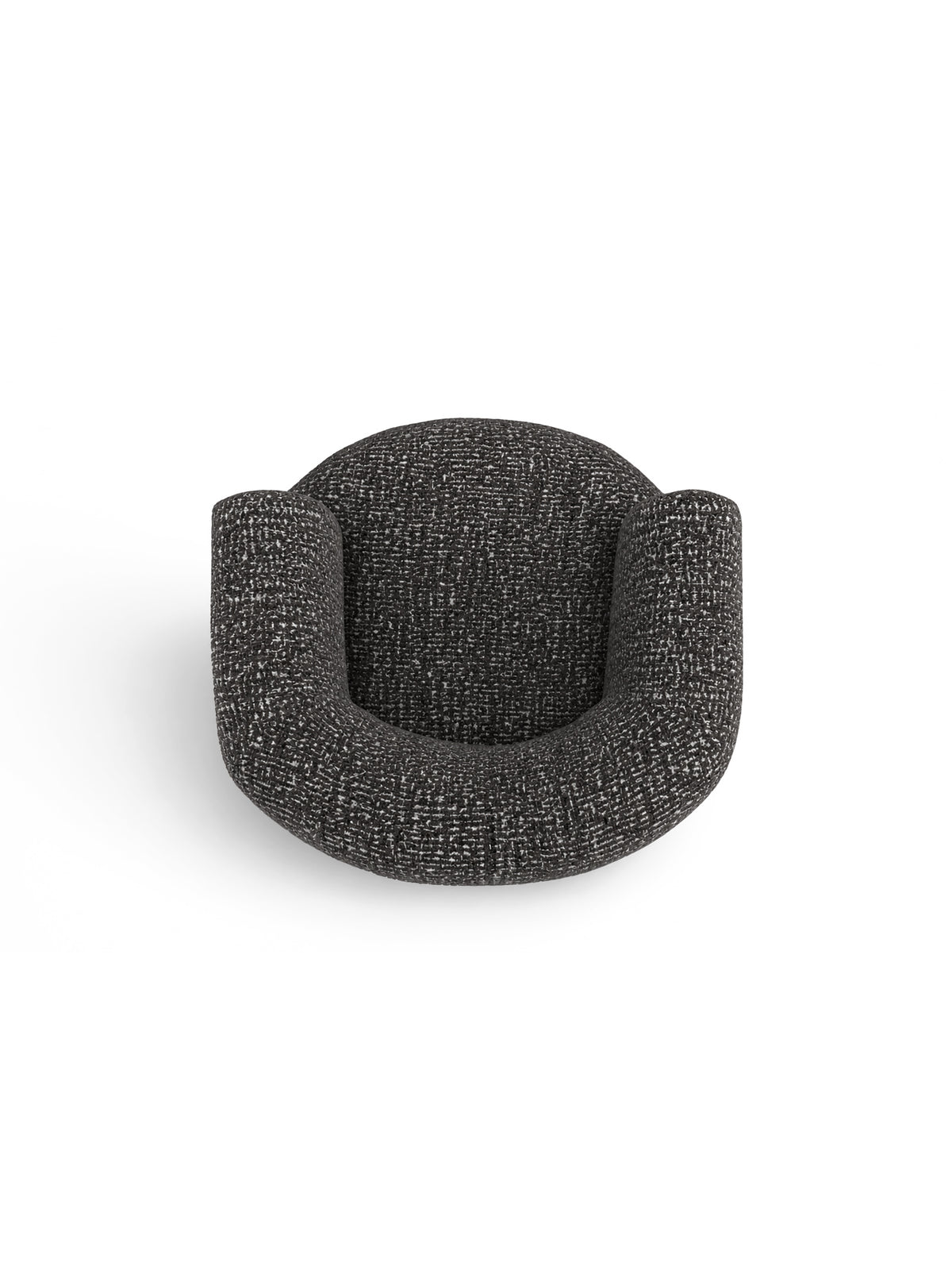 Fotoliu de relaxare rotativ Noola din material textil gri Rimba 11, vedere de sus