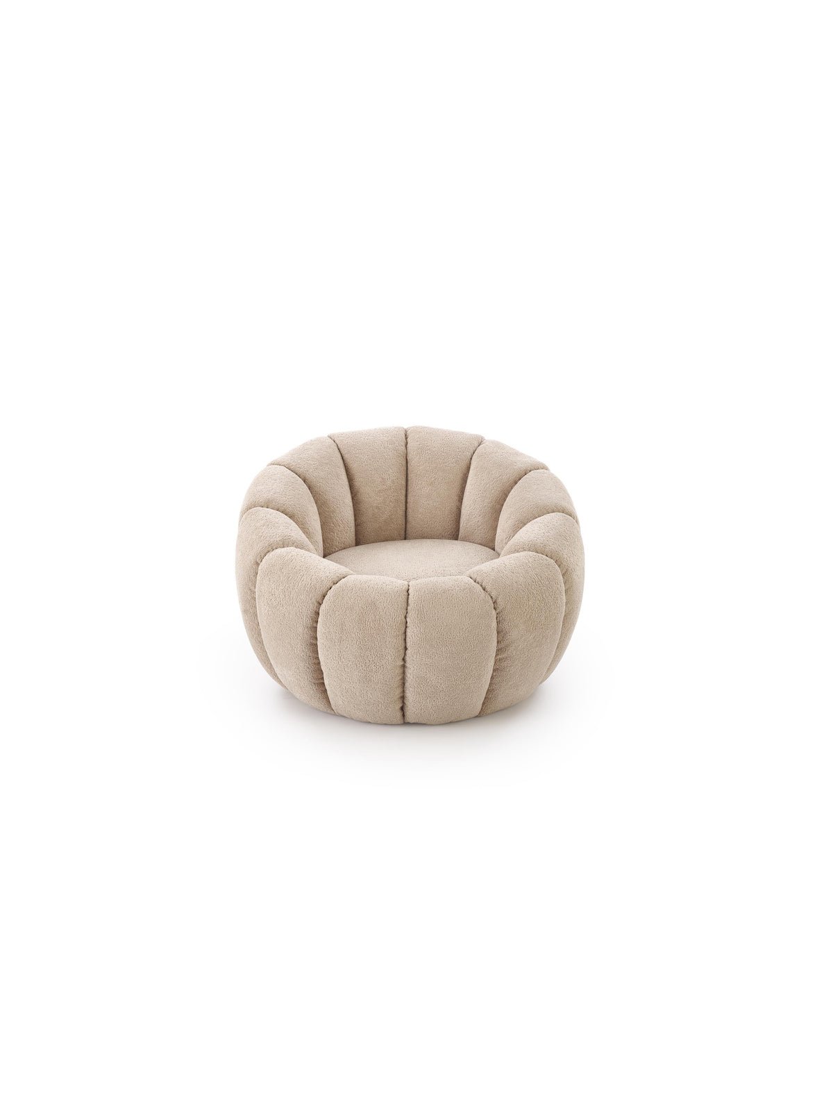 Fotoliu de relaxare Pares bej, stil Modern Organic, cu spătar rotunjit