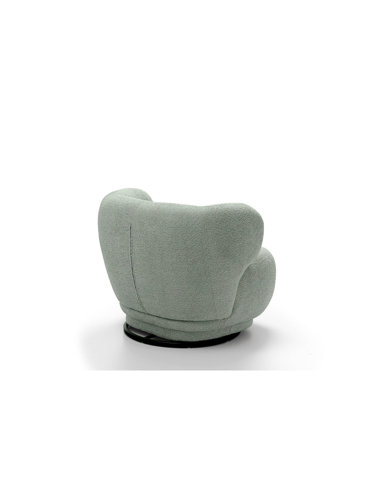 Fotoliu relaxant rotativ Skindi verde bouclé Catch Me 13, vedere din spate
