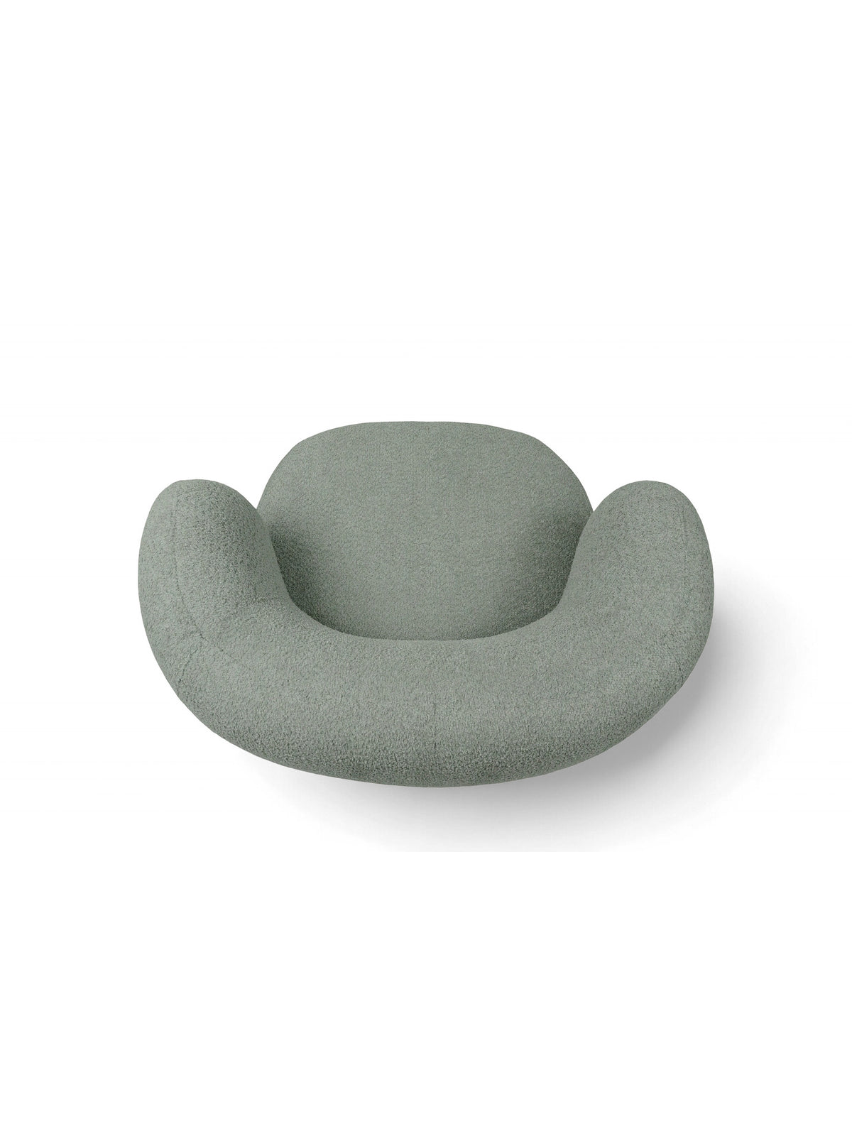 Fotoliu relaxant rotativ Skindi din material verde boucle Catch Me 13, vedere de sus