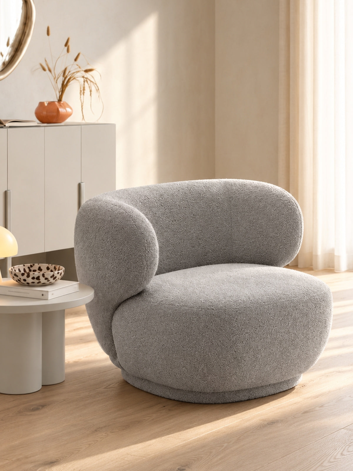 Fotoliu de relaxare Skindi - gri boucle Catch Me 24