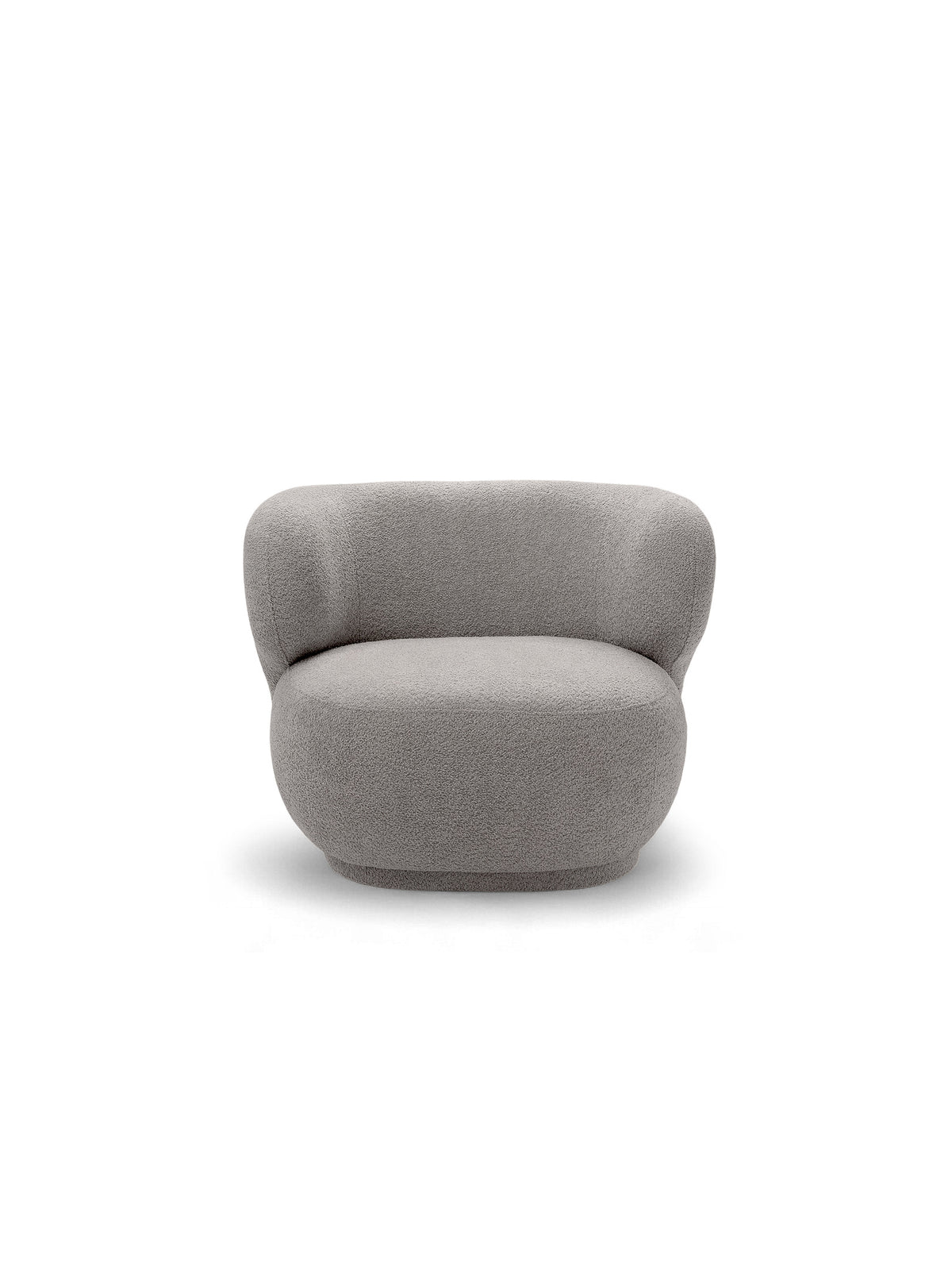 Fotoliu relaxant Skindi din materiale boucle gri Catch Me 24, stil japandi modern