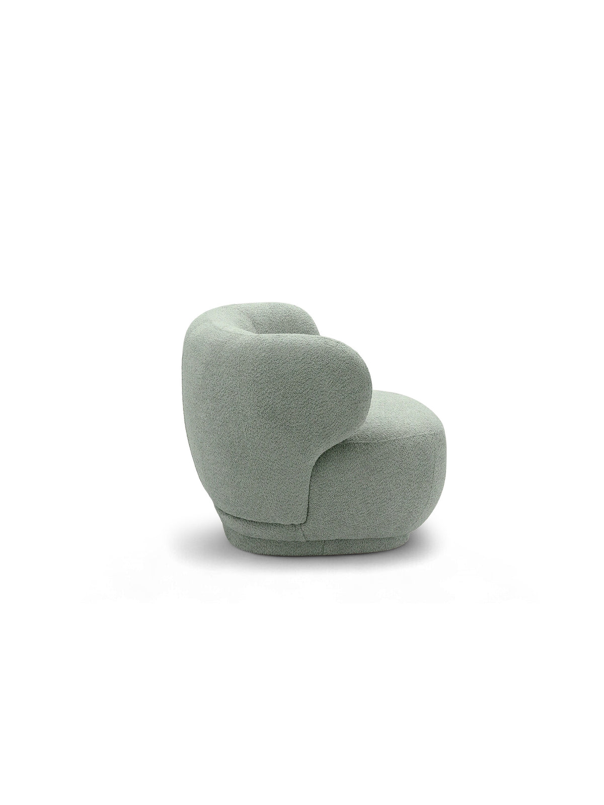 Fotoliu relaxant Skindi verde din material boucle Catch Me 13, vedere laterală