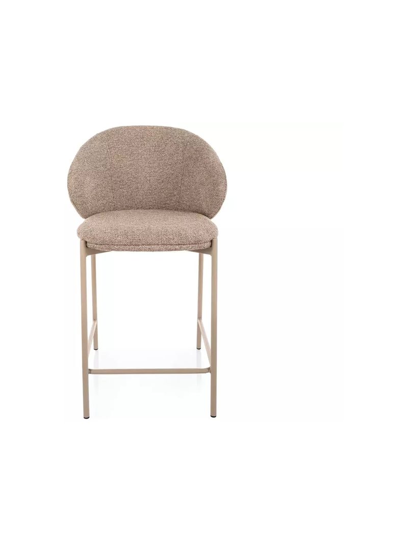 Scaun bar tapițat Morivo bej cu picioare metalice în stil Modern Organic