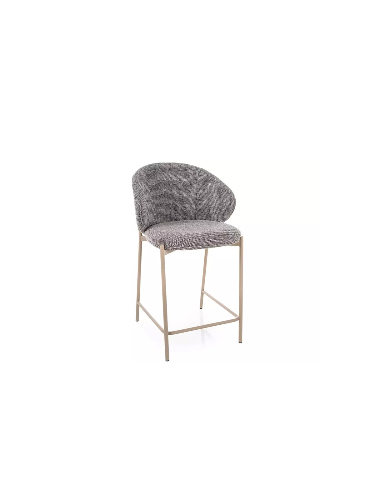 Scaun bar tapițat Morivo gri cu picioare metalice casmir