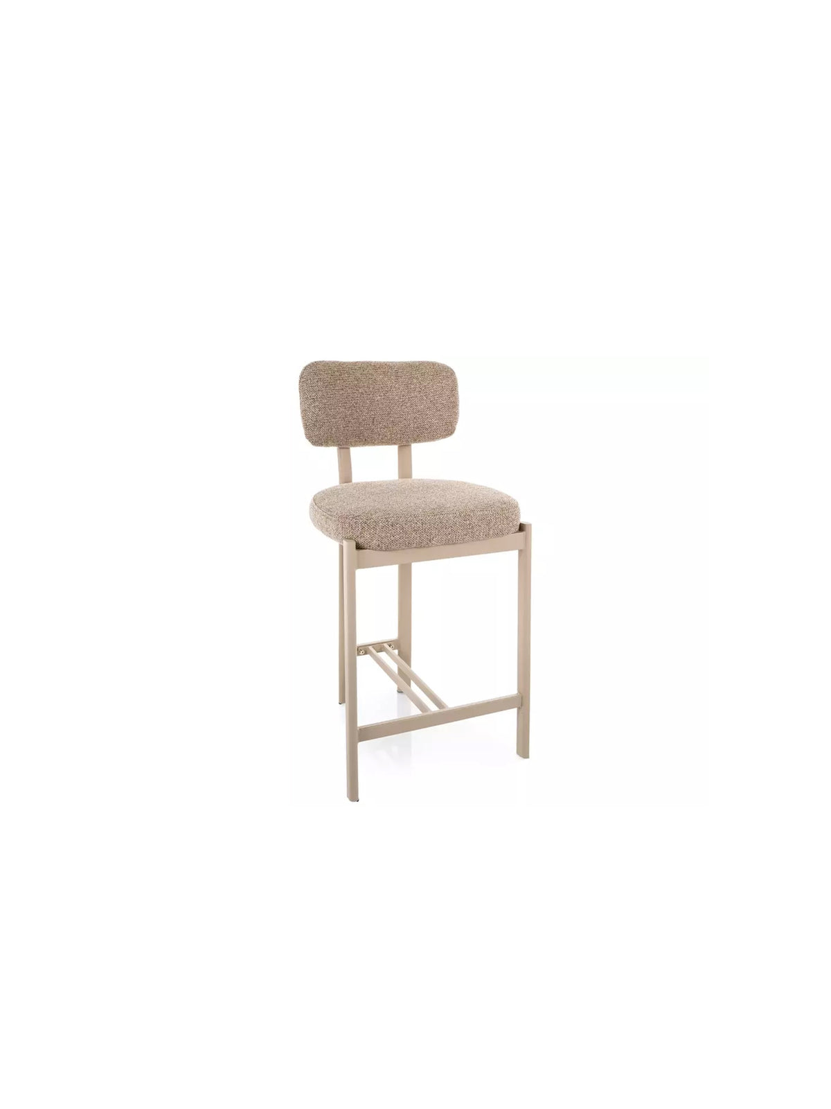 Scaun bar tapițat Seluvo bej cu picioare metalice culoarea cașmir