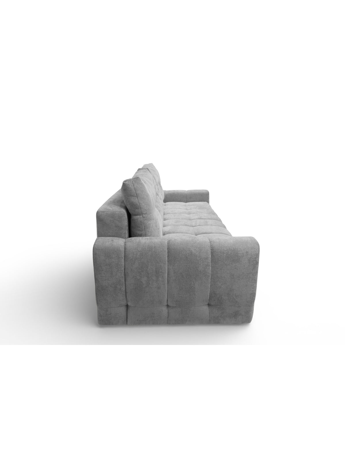 Canapea Calvero extensibilă material împletit gri Kiara 865, vedere laterală