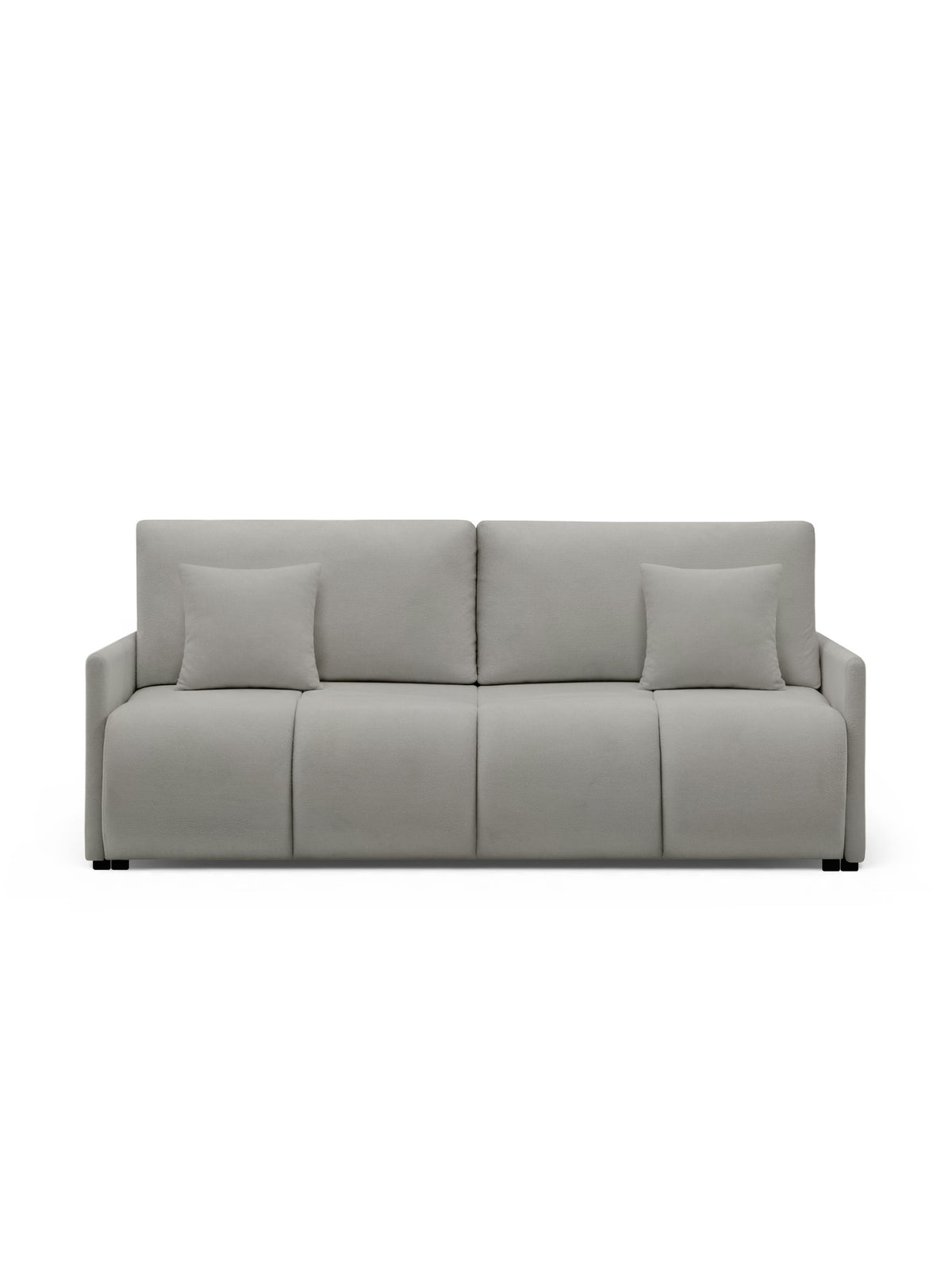 Canapea Capri extensibilă, material textil Vela 86 gri, pentru trei persoane, modernă