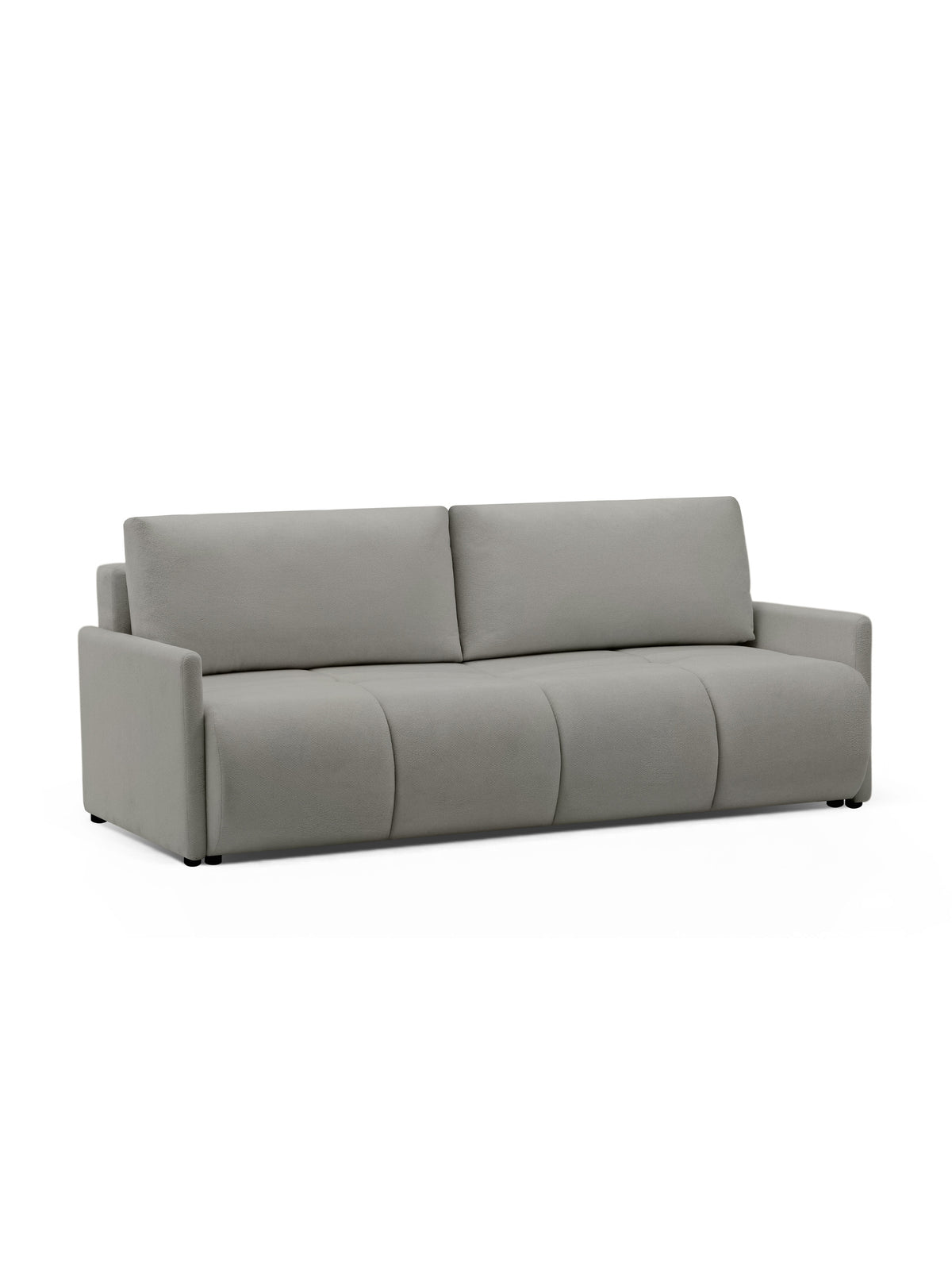Kanapa Capri z funkcją spania w szarej dzianinie Vela 86, nowoczesna trzyosobowa sofa