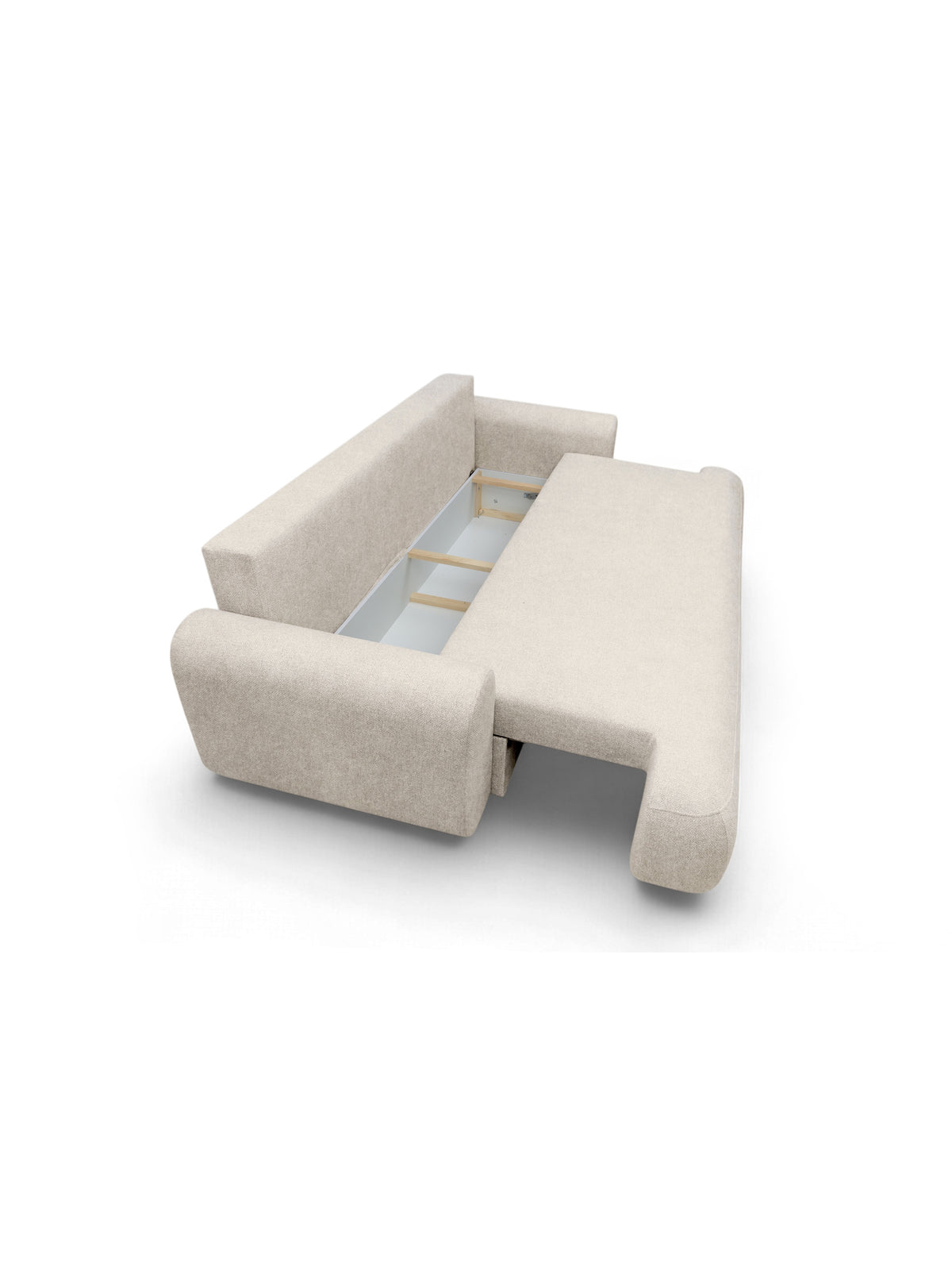 Canapea Lotulis extensibilă bej deschis material Vibe 06 cu spațiu depozitare