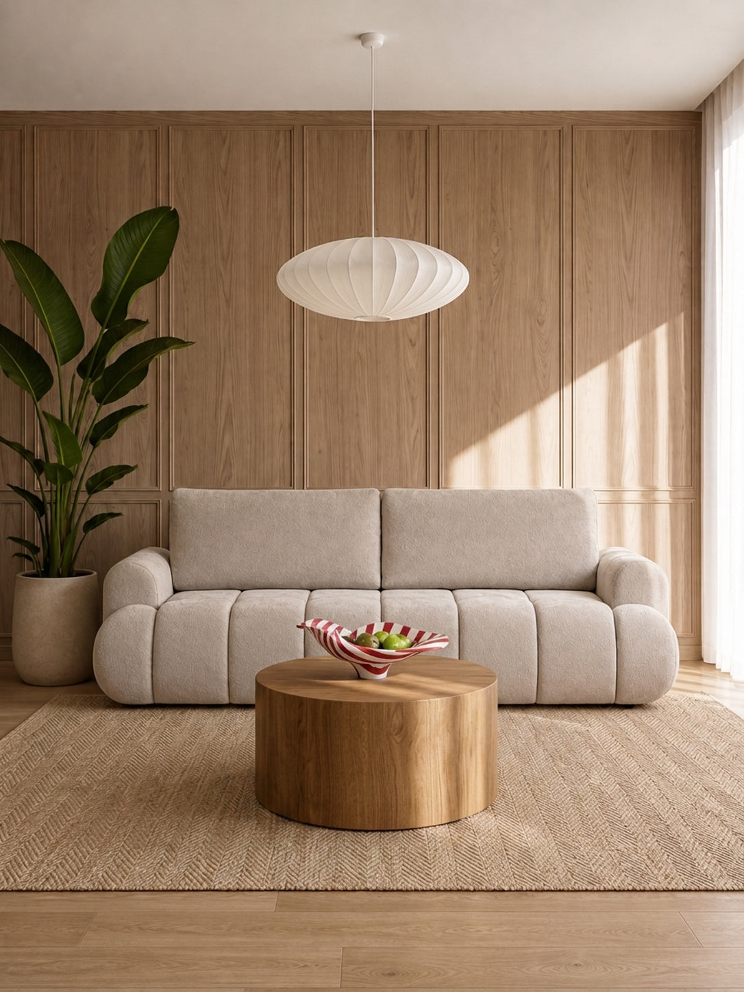 Canapea extensibilă Lutario trei locuri bej deschis material szenil Vibe 06