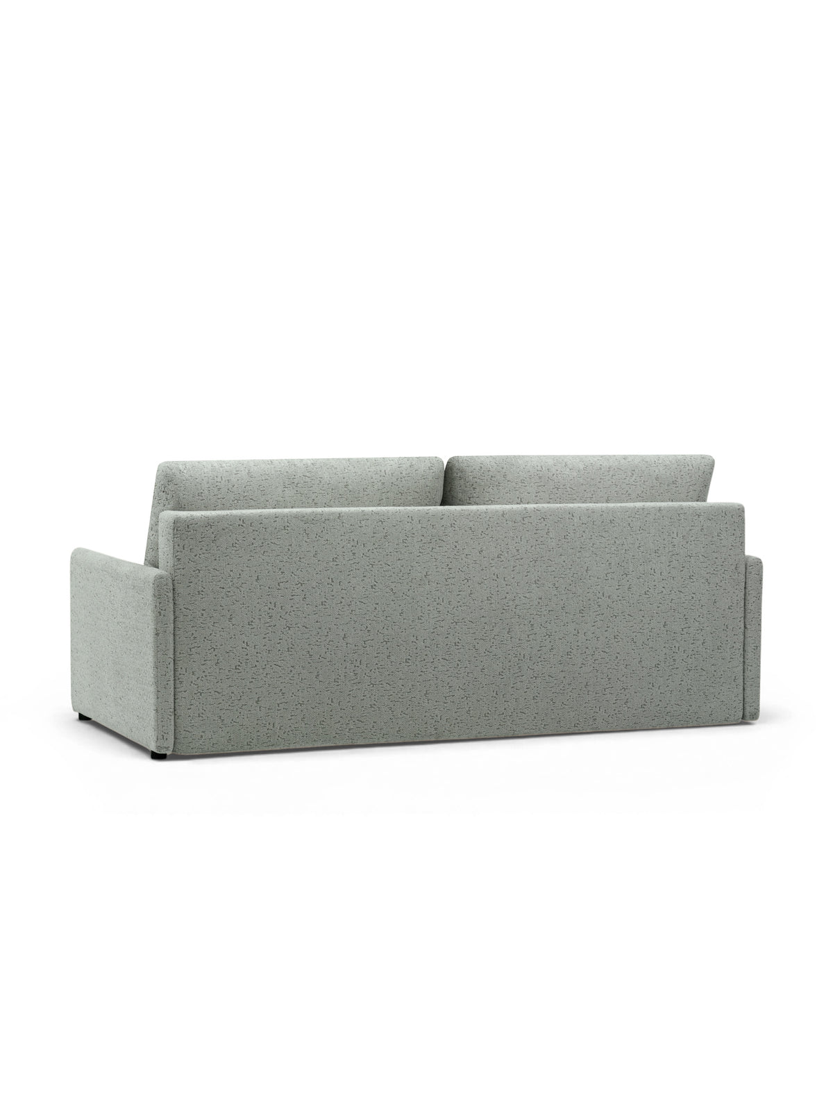 Canapea extensibilă Slimo verde din material szenil Bosco 37 vedere din spate cu cotiere drepte