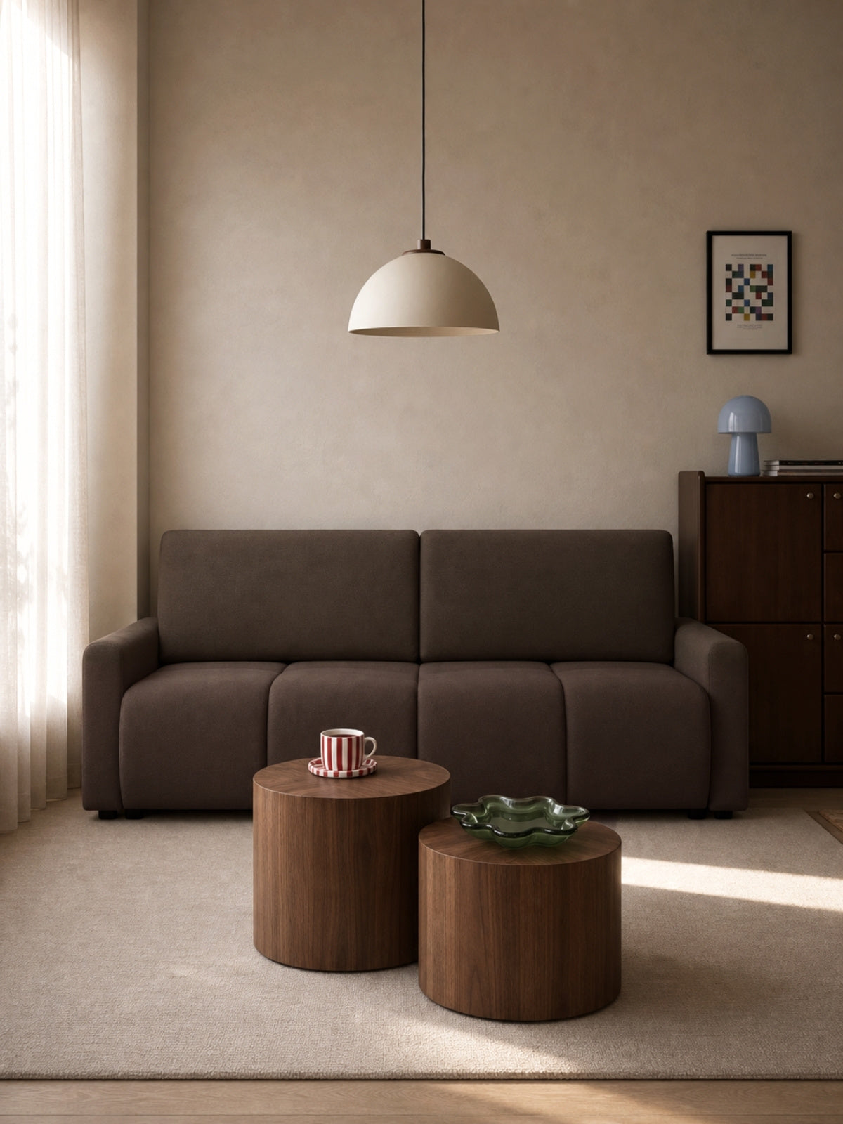Canapea Velaro extensibilă maro țesătură Vela 28 design modern