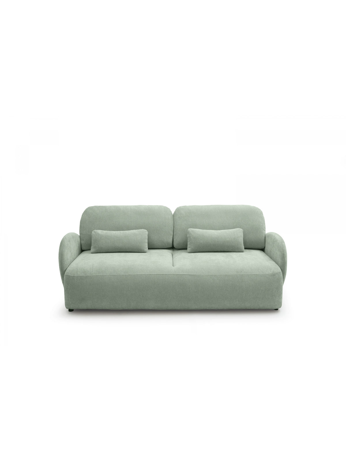 Canapea extensibilă Elora cu tapițerie verde Vibe 34 și picioare negre