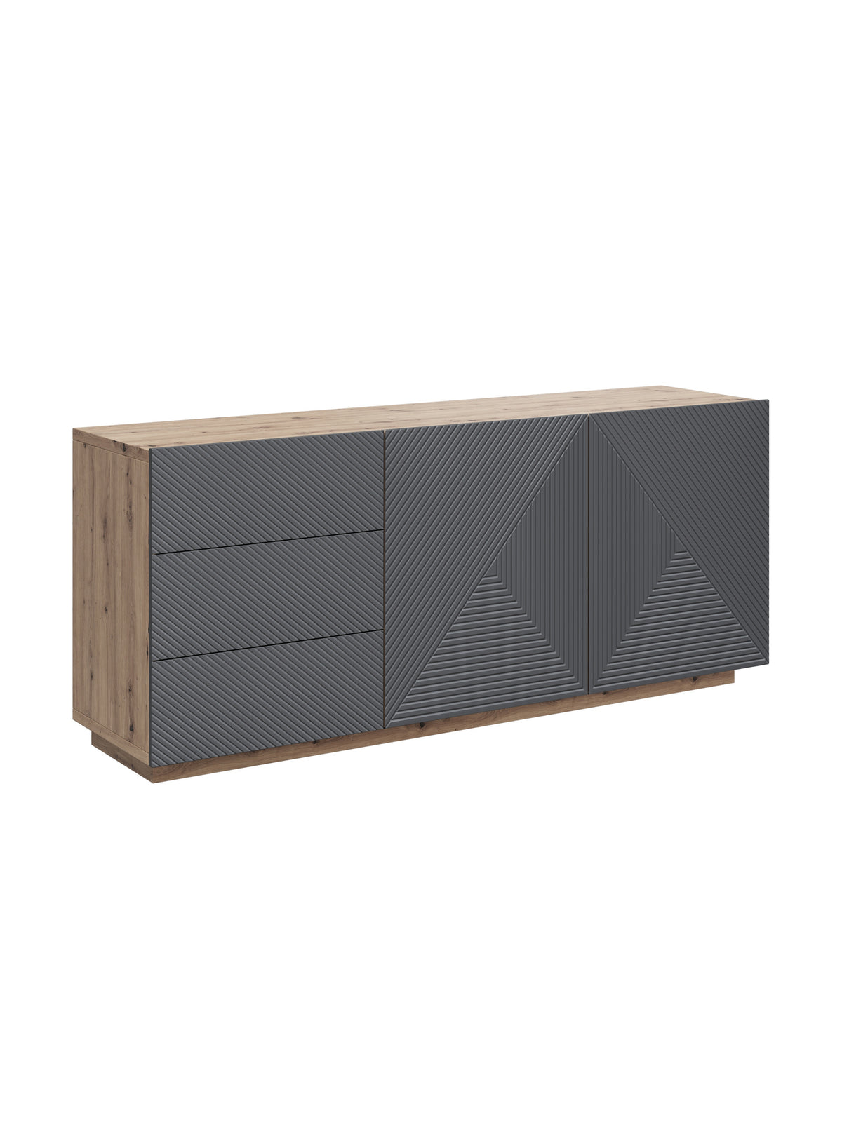 Comoda Asha 167 cm cu două uși cu sertare - artisan / rivier stone mat