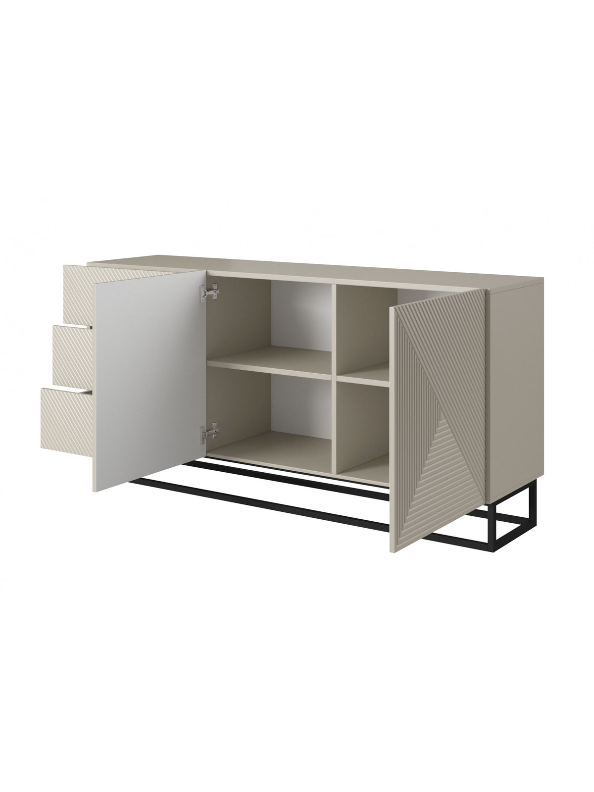 Comoda Asha 167 cm cu sertare cu picioare metalice - cașmir