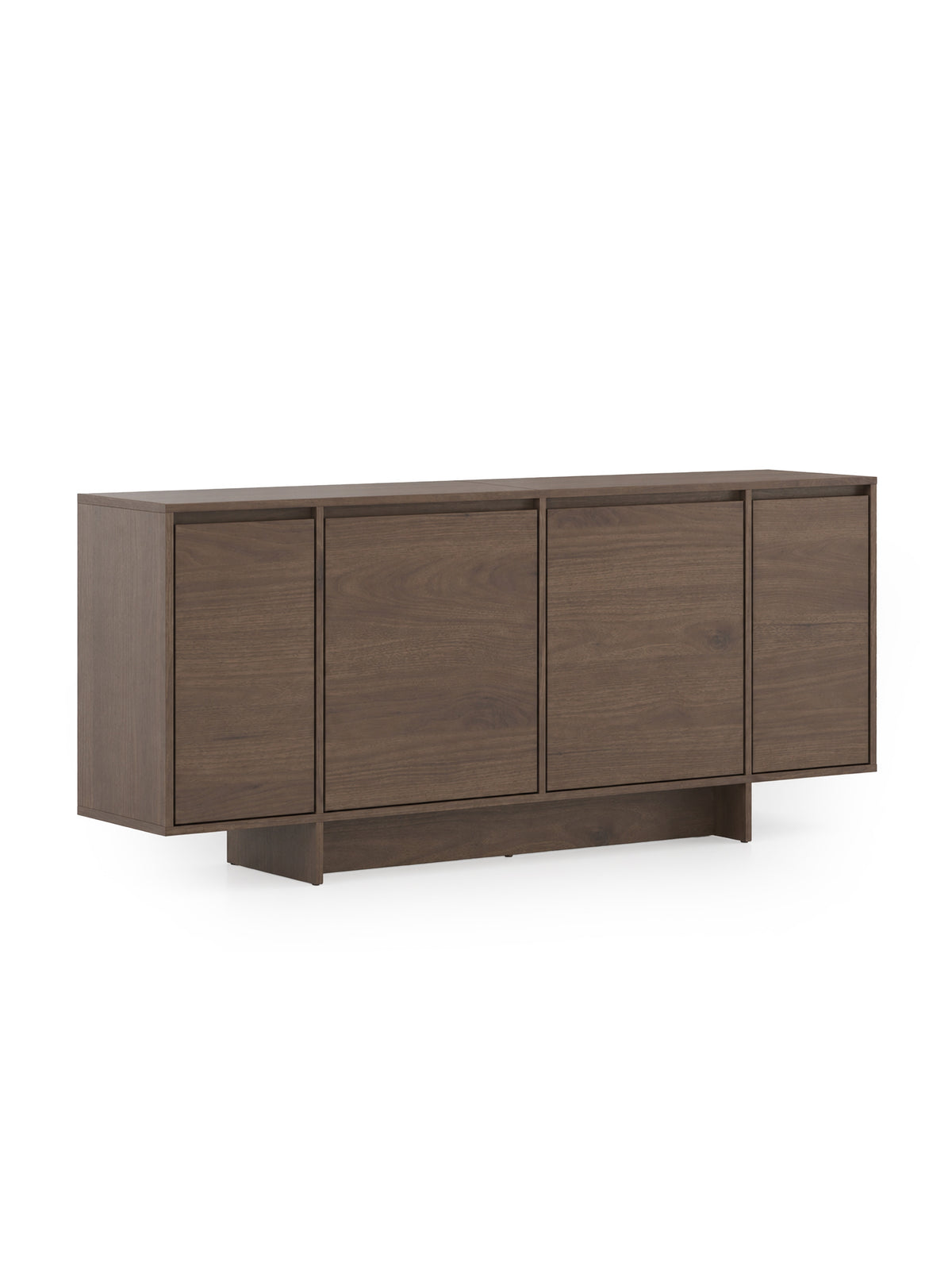 Comodă cu patru uși Zolia 180 cm pe soclu culoare orzech elegant