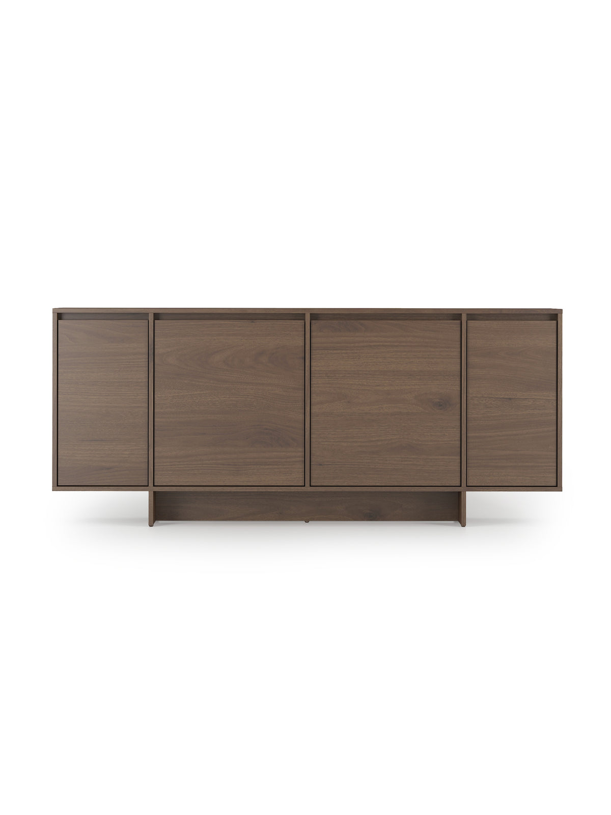 Comodă cu patru uși Zolia 180 cm culoare orzech elegant pe soclu