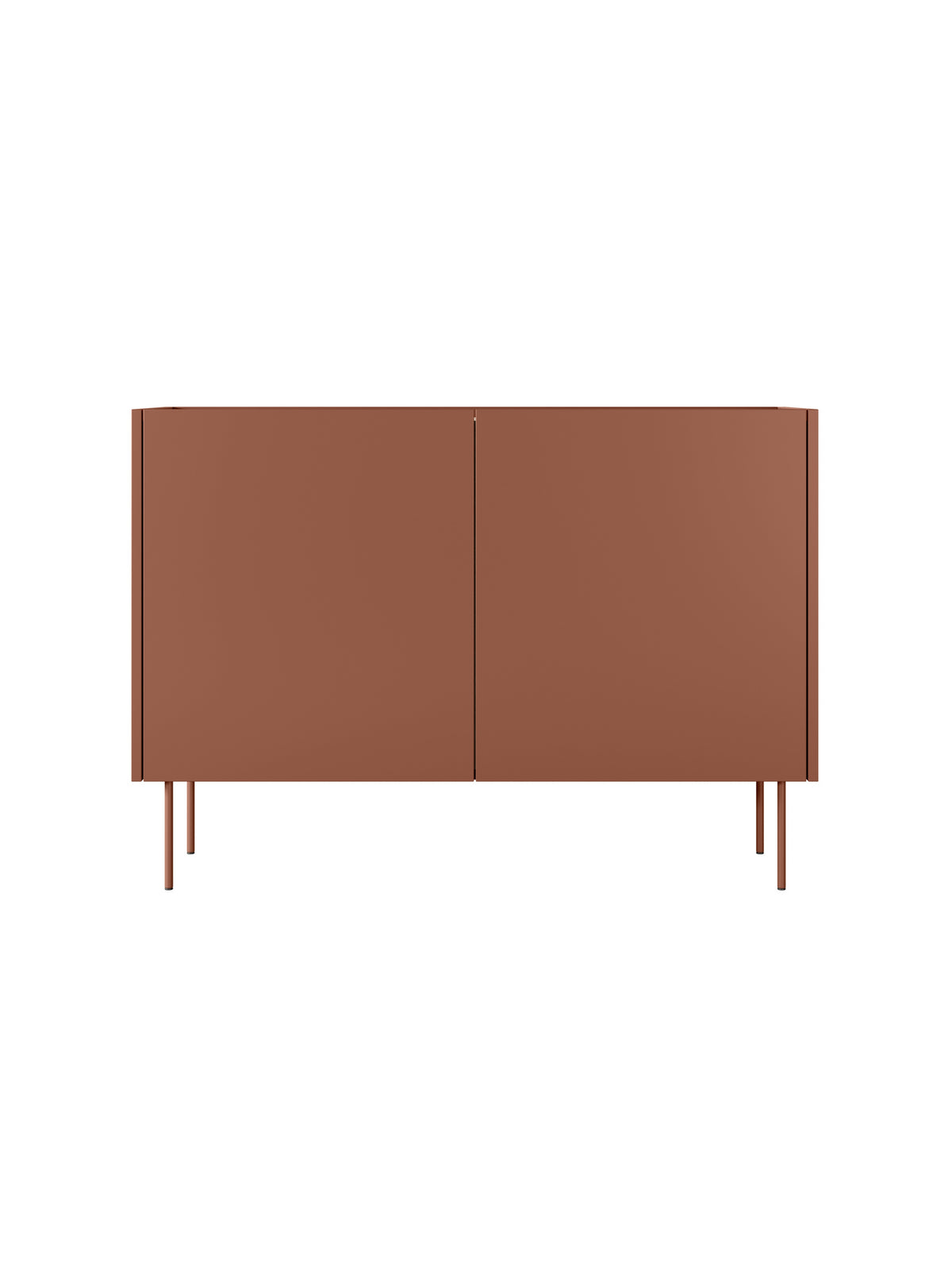 Comodă Desin 120 cm cu două uși ceramic red și blat dąb nagano cu picioare drepte