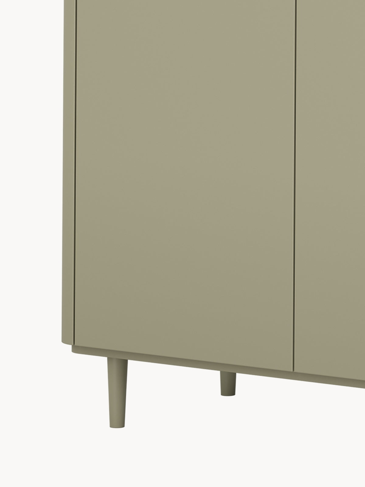 Komoda Elivo 200 cm czterodrzwiowa na nóżkach w kolorze eukaliptus