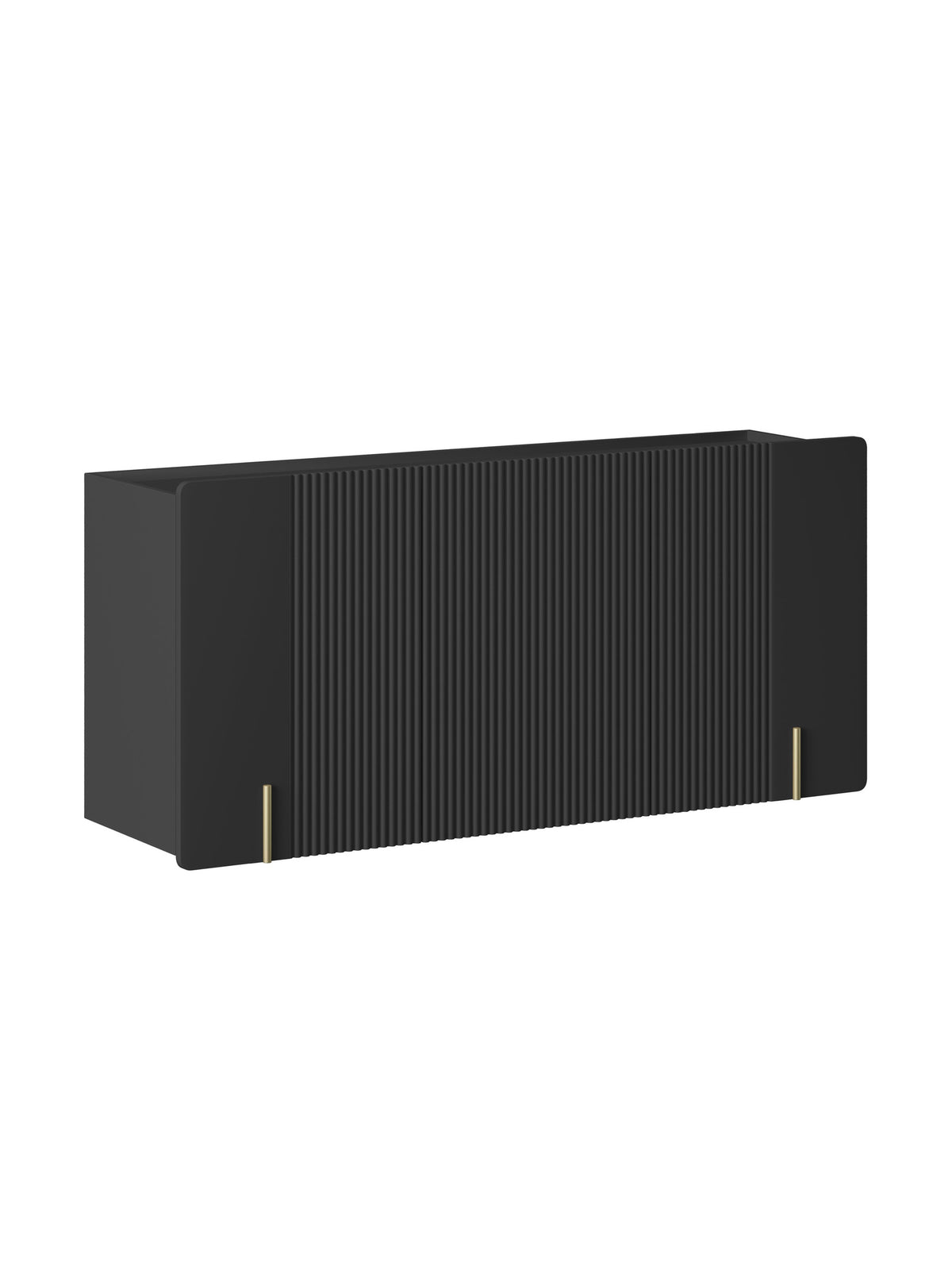 Comoda Malmi 150 cm cu trei uși suspendată - negru mat / auriu