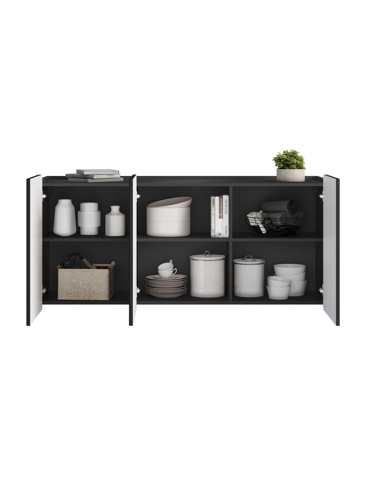 Comoda Malmi 150 cm suspendată - negru mat / negru