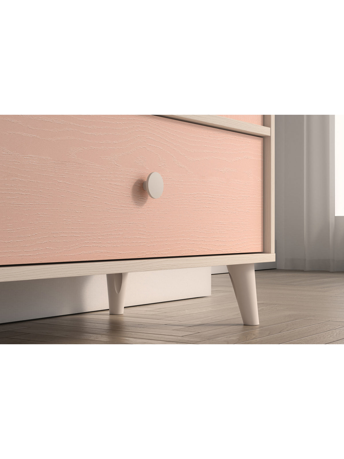 Picioare comoda pentru copii Marla 80 cm culoare nisip deșert sub sertar roz