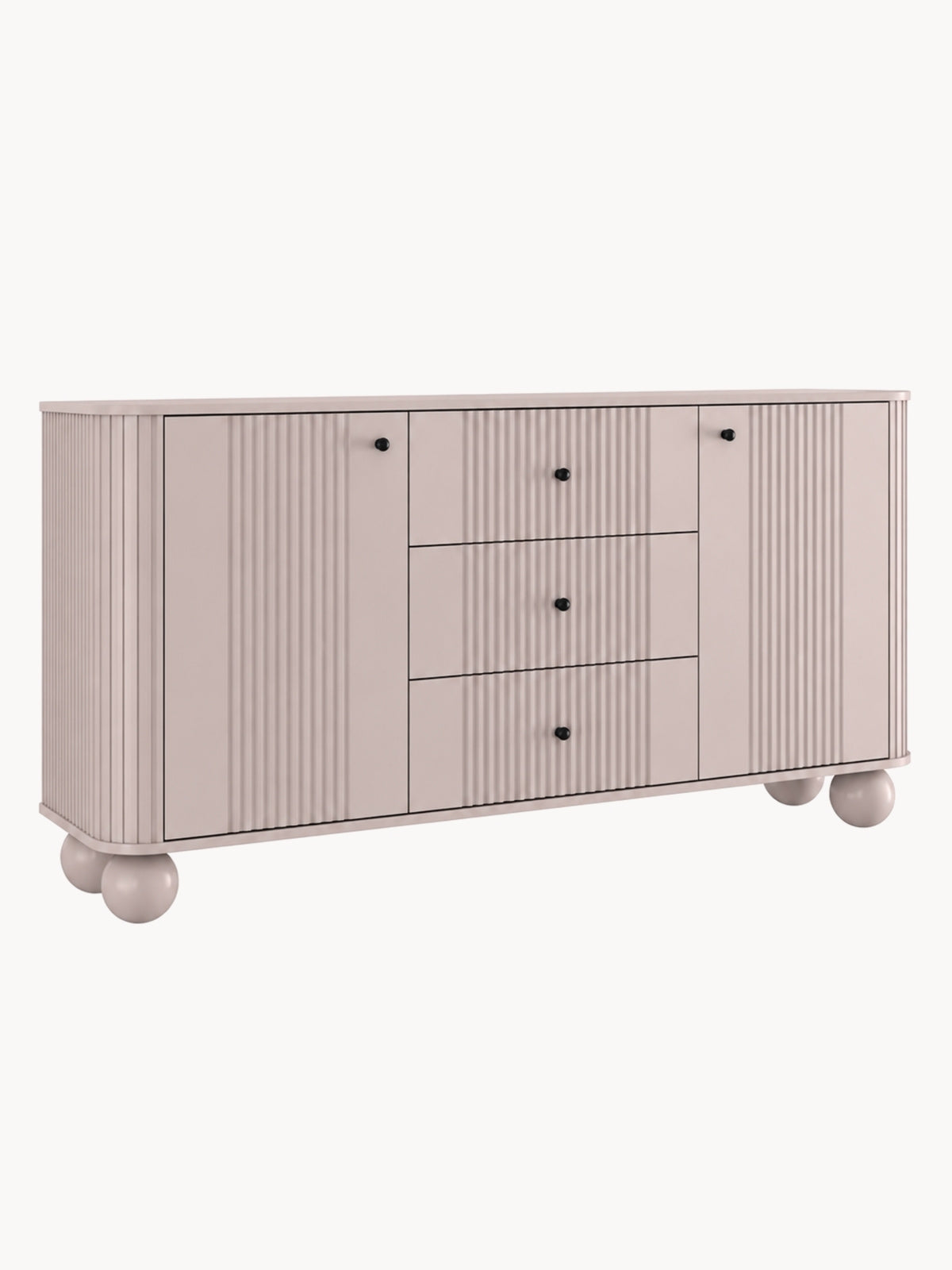 Comoda Vesper 160 cm cu sertare na kulach - cașmir / negru Mânere / Picioare kule