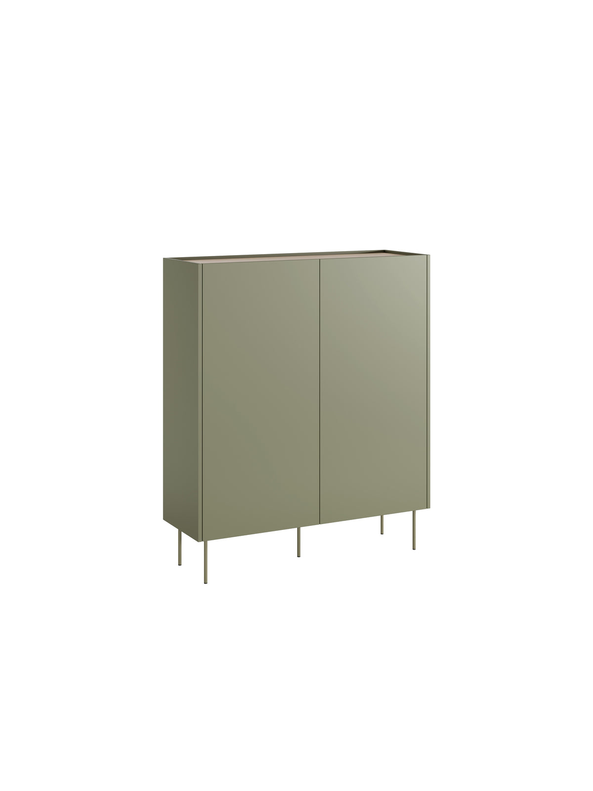 Comoda mare Desin 120 cm cu două uși z ukrytymi sertare - olive / stejar nagano