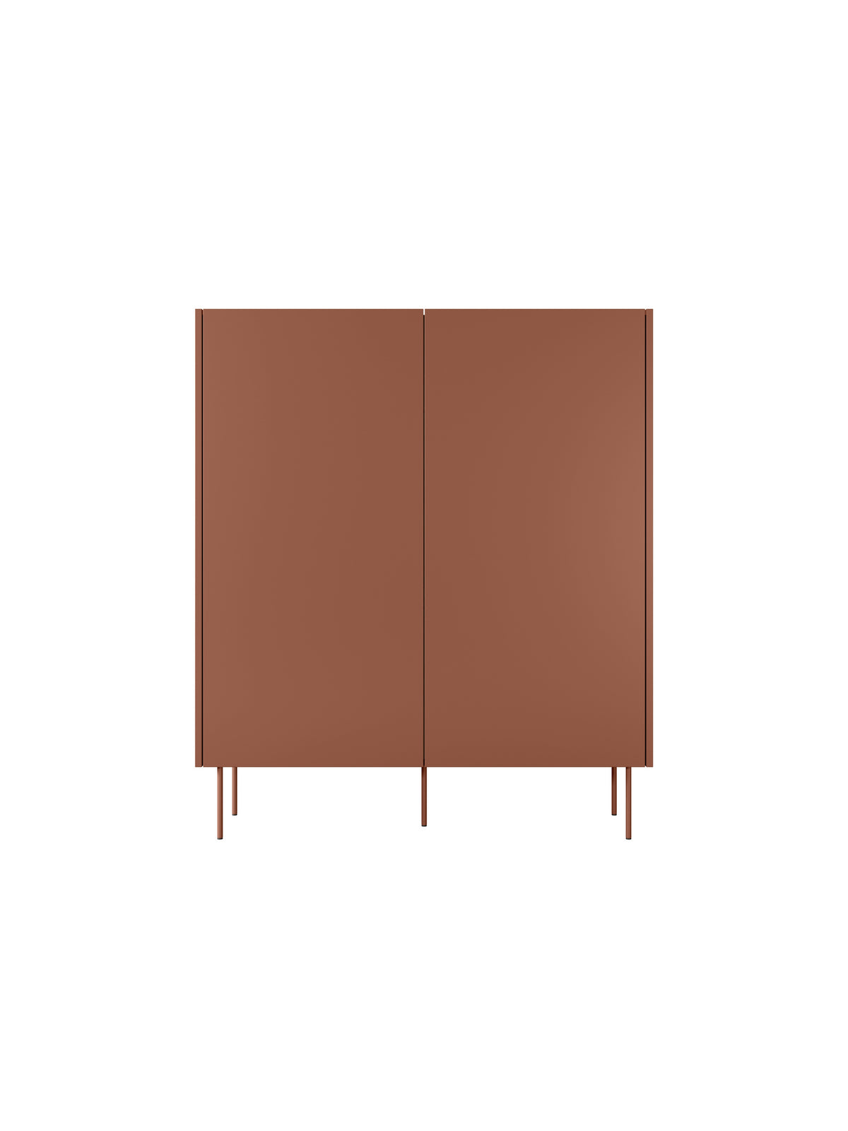 dulap Desin z ukrytymi sertare cu picioare metalice 120 cm - ceramic red / stejar nagano