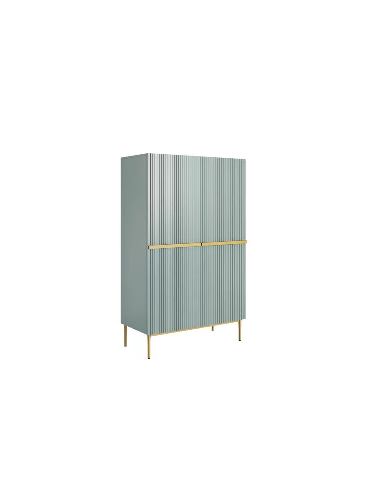 dulap Nicole z metalowymi uchwytami i nogami 100 cm - szalwia / picioare aurii - Limitowana oferta