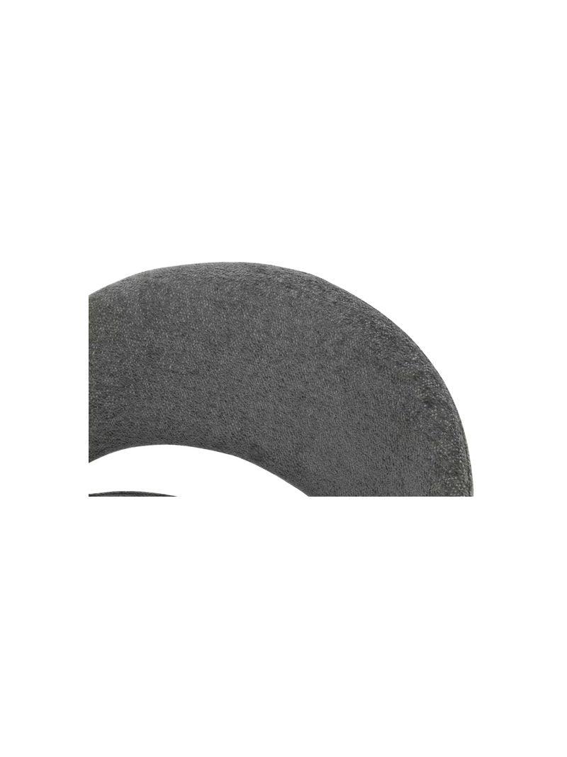 Scaun tapitat rotativ Movelix cu material boucle Raven 18 gri închis și picioare metalice negre