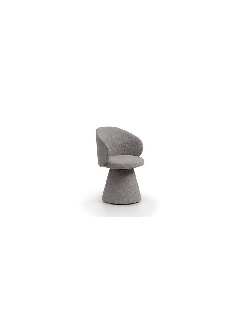Scaun tapițat Orevi cu șezut tip găleată, finisaj gri, design modern organic