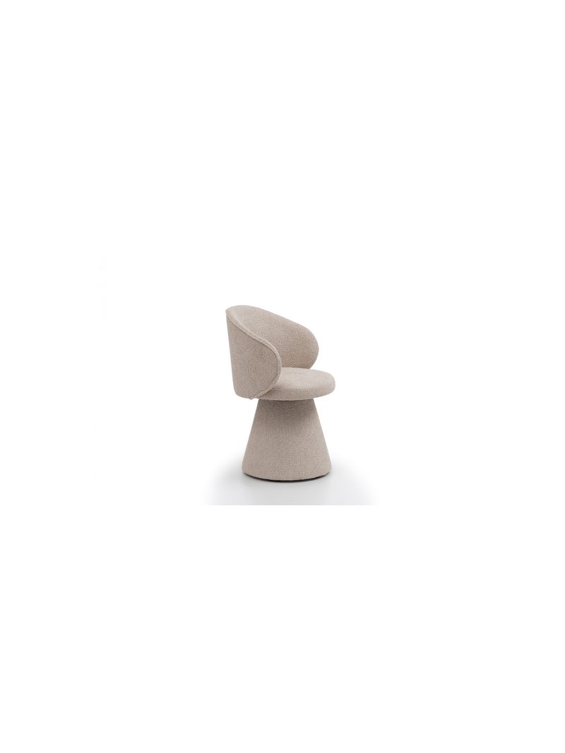 Scaun tapițat rotativ Orevi Spin bej, material bouclé