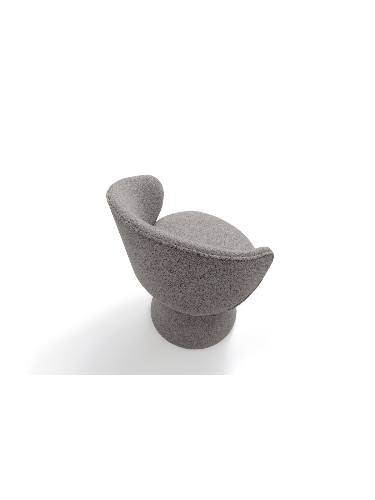 Scaun rotativ Orevi Spin cu tapițerie bouclé Catch Me 24 gri deschis