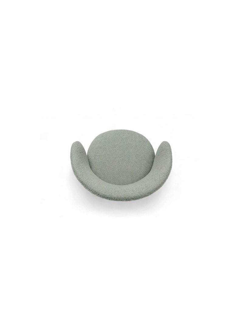 Scaun tapitat Orevi Spin rotativ cu spătar în verde deschis bouclé